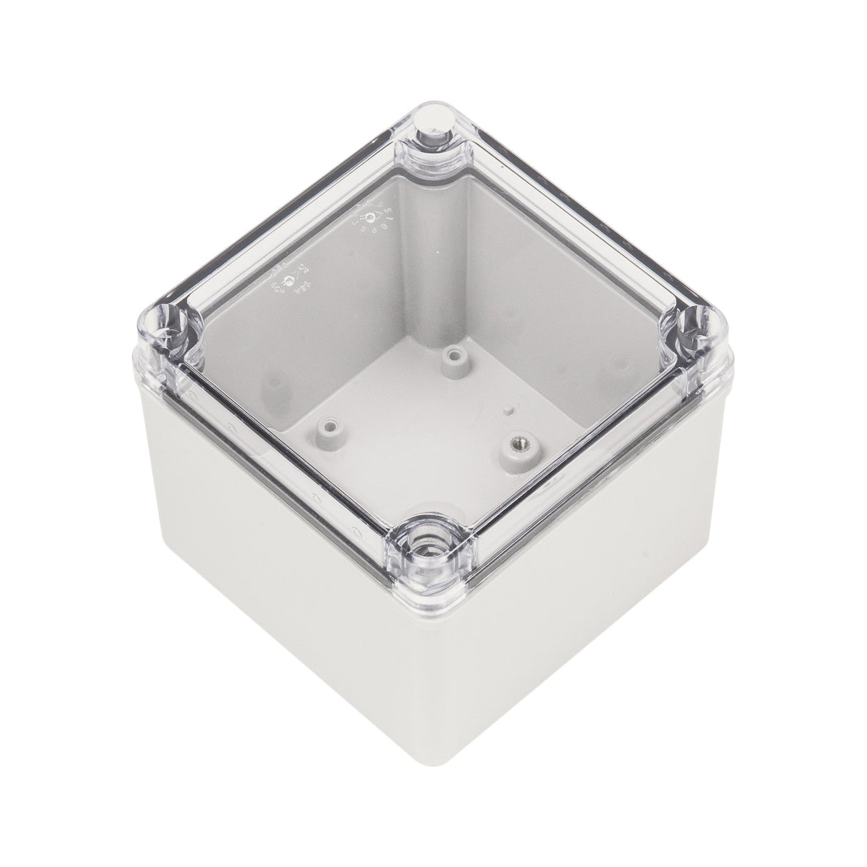 Boxco S - Series 4.92 x 4.92 x 3.94 Inches(125x125x100mm) Plastic Enclosure, IP67, IK08, PC, Transparent Cover, Screw Type - BC-CTS-121210 - powersupplymall.com