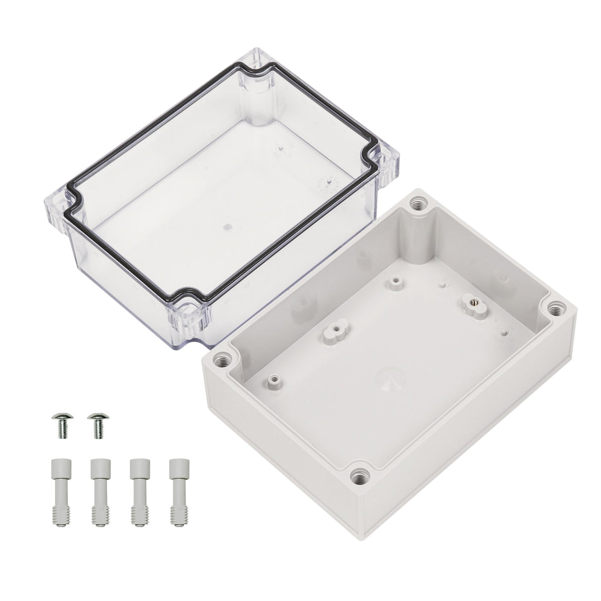 Boxco S - Series 4.92 x 6.89 x 3.94 Inches(125x175x100mm) Plastic Enclosure, IP67, IK08, PC, Transparent Cover, Screw Type - BC-CTS-121710 - powersupplymall.com