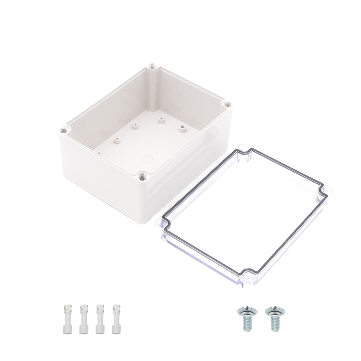 Boxco S - Series 5.91 x 7.87 x 3.94 Inches(150x200x100mm) Plastic Enclosure, IP67, IK08, ABS, Transparent Cover, Screw Type - BC - ATS - 152010 - powersupplymall.com