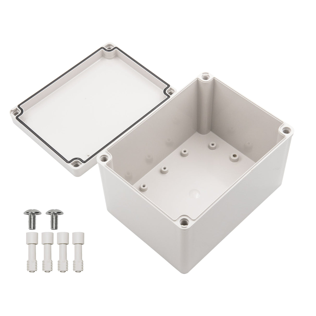 Boxco S - Series 5.91 x 7.87 x 5.12 Inches(150x200x130mm) Plastic Enclosure, IP67, IK08, PC, Grey Cover, Screw Type - BC - CGS - 152013 - powersupplymall.com