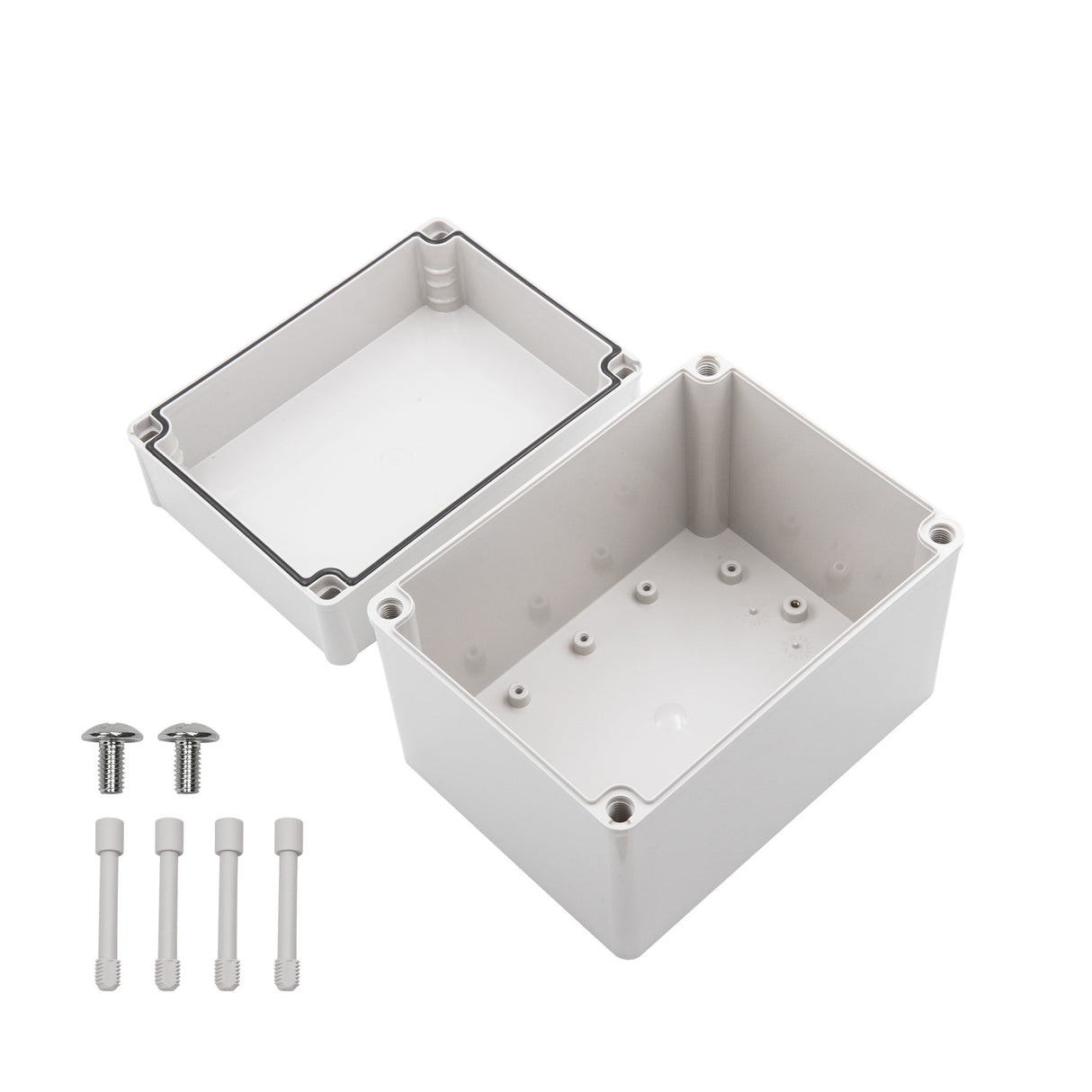 Boxco S - Series 5.91 x 7.87 x 6.3 Inches(150x200x160mm) Plastic Enclosure, IP67, IK08, PC, Grey Cover, Screw Type - BC-CGS-152016 - powersupplymall.com