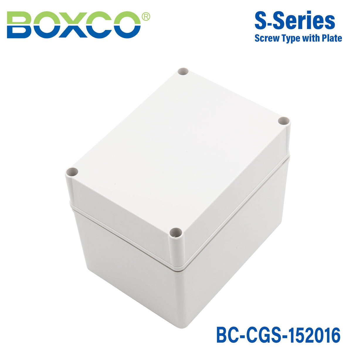Boxco S - Series 5.91 x 7.87 x 6.3 Inches(150x200x160mm) Plastic Enclosure, IP67, IK08, PC, Grey Cover, Screw Type - BC - CGS - 152016 - powersupplymall.com