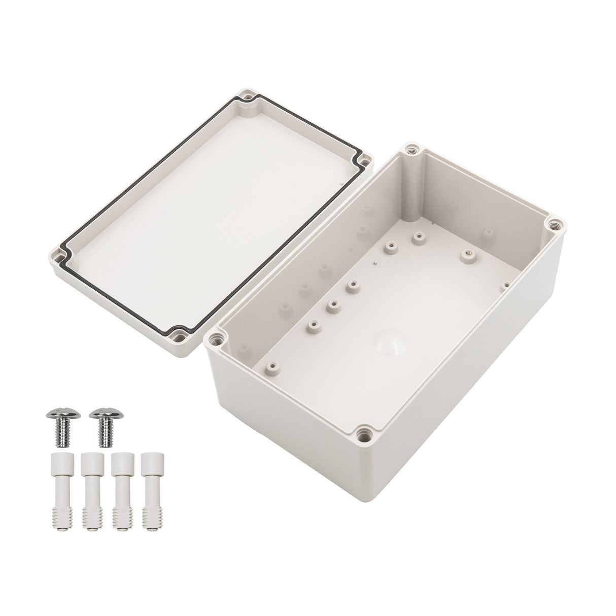 Boxco S - Series 5.91 x 9.84 x 3.94 Inches(150x250x100mm) Plastic Enclosure, IP67, IK08, PC, Grey Cover, Screw Type - BC-CGS-152510 - powersupplymall.com