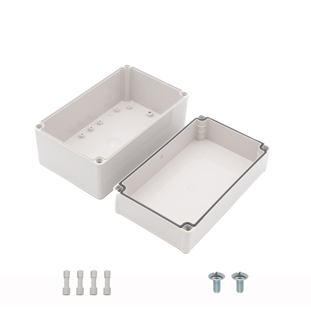 Boxco S - Series 5.91 x 9.84 x 5.12 Inches(150x250x130mm) Plastic Enclosure, IP67, IK08, ABS, Grey Cover, Screw Type - BC-AGS-152513 - powersupplymall.com