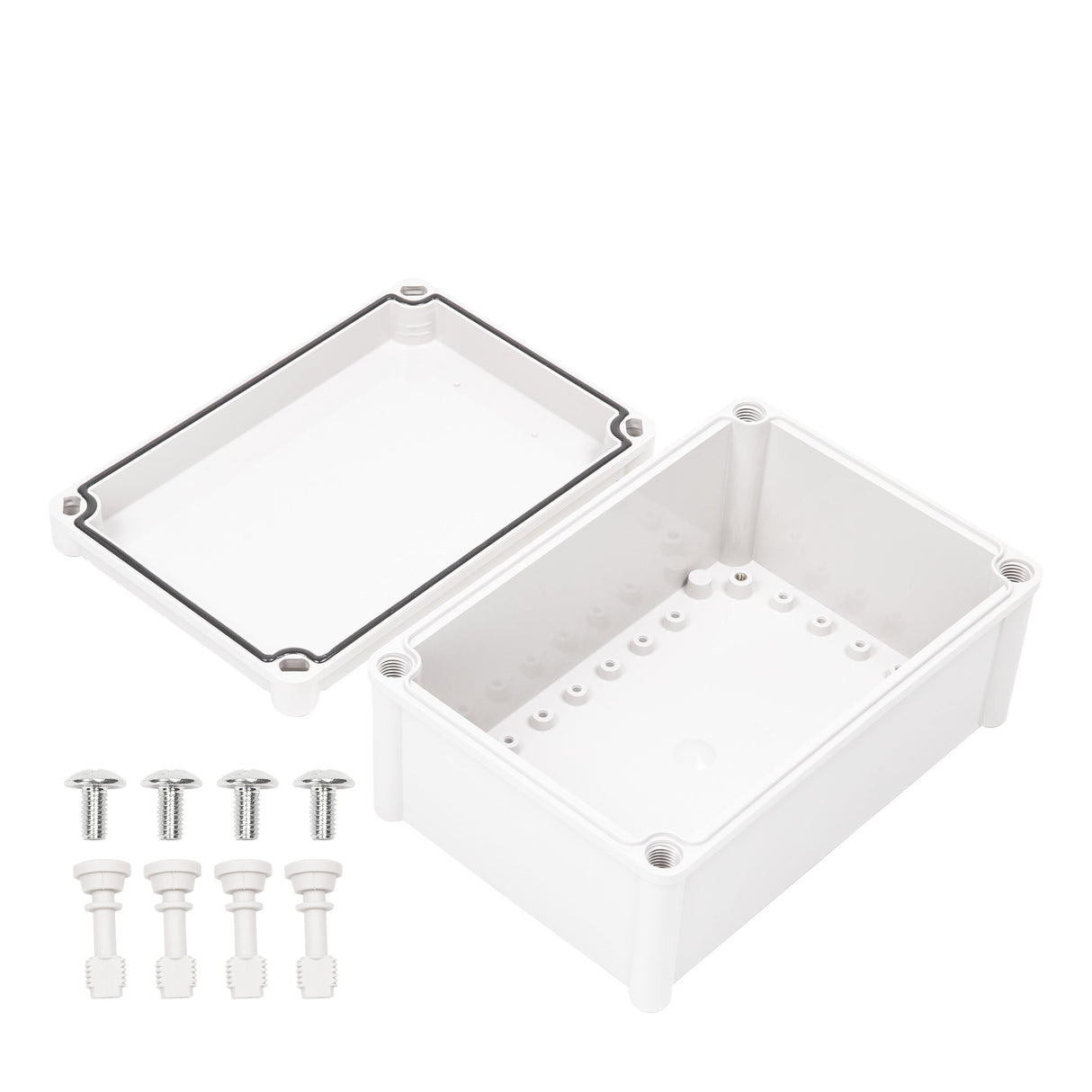 Boxco S - Series 7.48 x 11.02 x 5.12 Inches(190x280x130mm) Plastic Enclosure, IP67, IK08, PC, Grey Cover, Screw Type - BC - CGS - 192813 - powersupplymall.com
