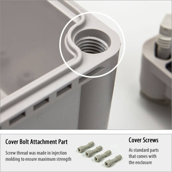 Boxco S - Series 7.48 x 14.96 x 7.09 Inches(190x380x180mm) Plastic Enclosure, IP67, IK08, ABS, Grey Cover, Screw Type - BC-AGS-193818 - powersupplymall.com