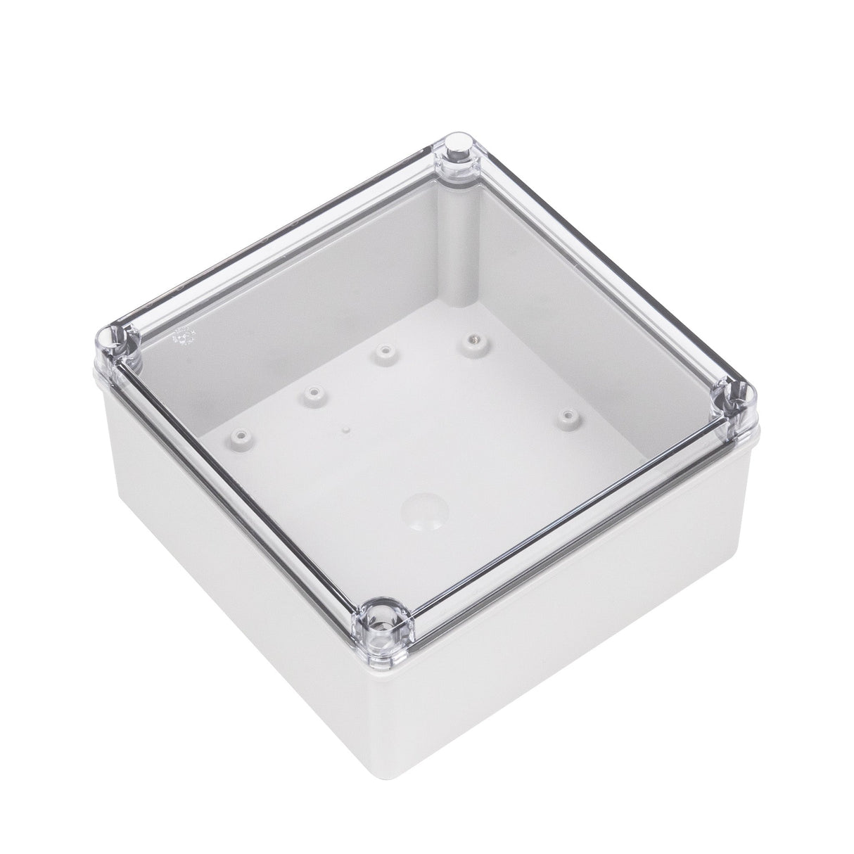Boxco S - Series 7.87 x 7.87 x 3.94 Inches(200x200x100mm) Plastic Enclosure, IP67, IK08, PC, Transparent Cover, Screw Type - BC-CTS-202010 - powersupplymall.com