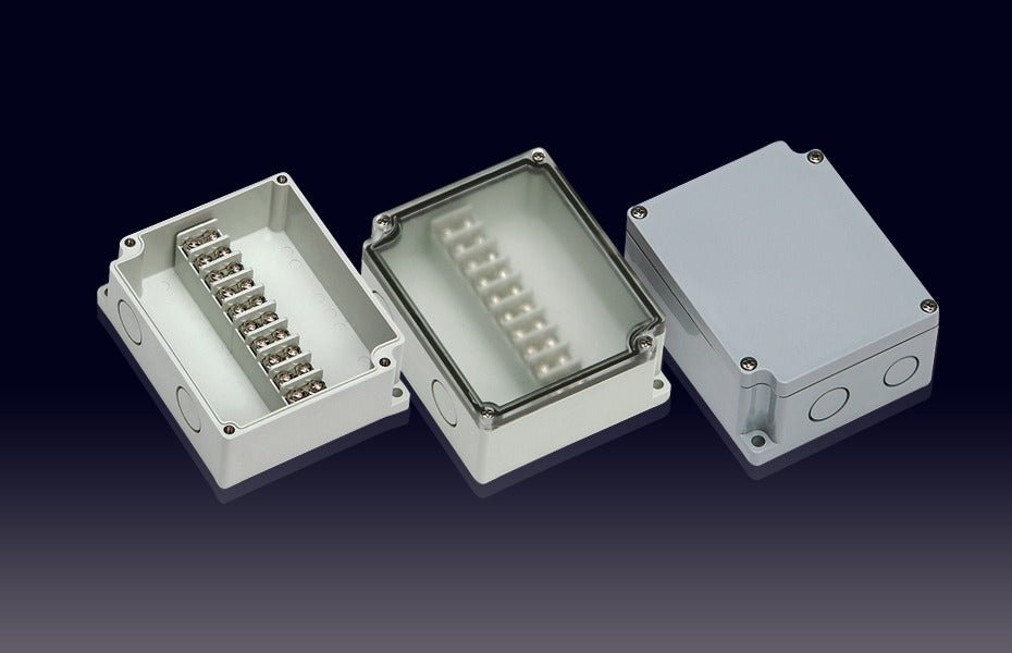 Boxco Terminal Box 10 - pole 2.95 x 4.92 x 1.69 Inches(75 x 125 x 43mm) IP67, IK08, ABS, Transparent Cover - BC-ATG-10P - powersupplymall.com