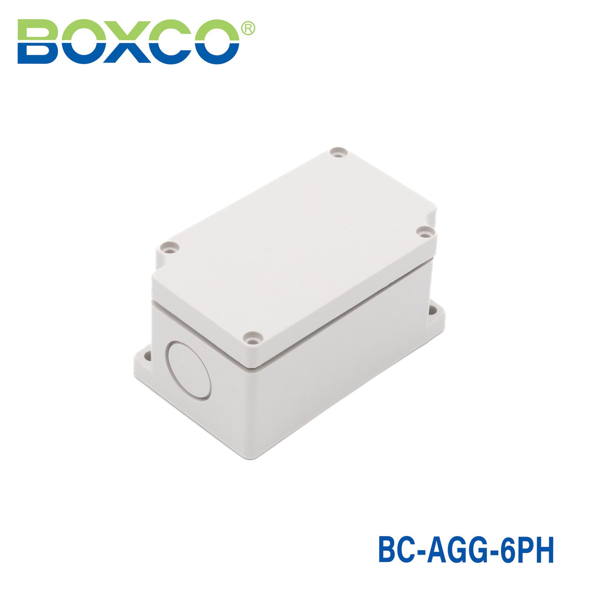 Boxco Terminal Box 6 - pole 2.17 x 3.58 x 1.69 Inches(55 x 91 x 43mm) IP67, IK08, ABS, Grey Cover - BC - AGG - 6PH - powersupplymall.com
