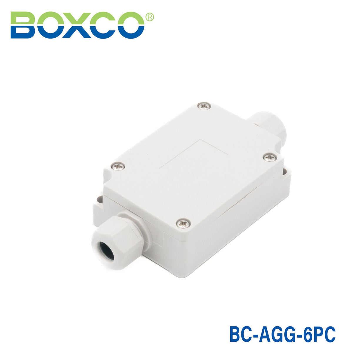 Boxco Terminal Box 6 - pole with Waterproof Connector 1.97 x 2.76 x 0.94 Inches(50 x 70 x 24mm) IP67, IK08, ABS, Grey Cover - BC - AGG - 6PC - powersupplymall.com