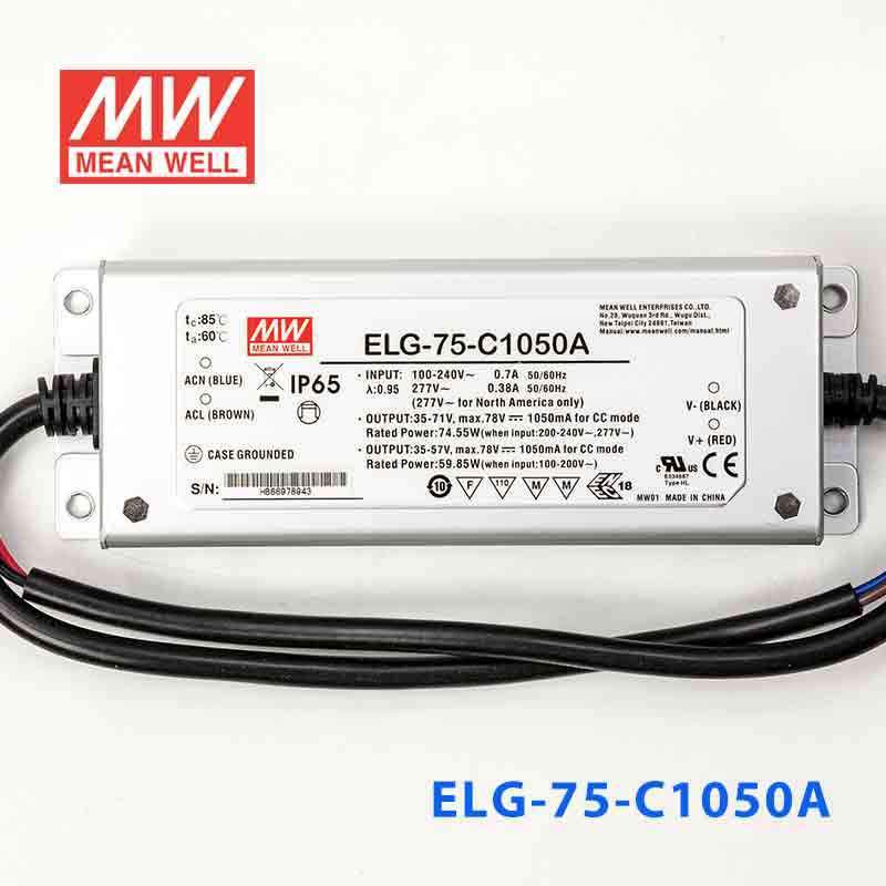 Mean Well ELG-75-C1050A Power Supply 75W 1050mA - Adjustable