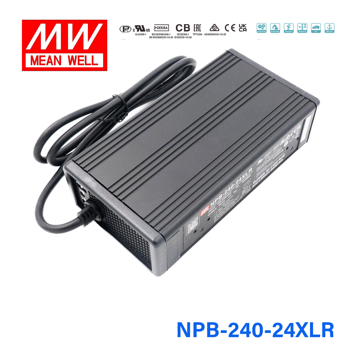 Mean Well NPB-240-24XLR Battery Charger 240W 24V 3 Pin Power Pin 8A