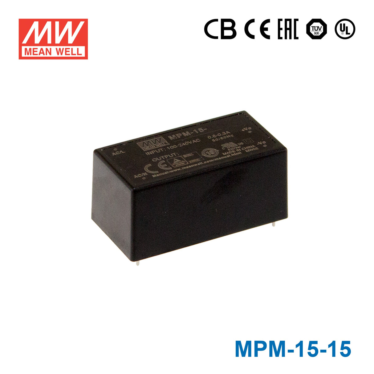 Mean Well MPM-15-15 Power Supply 15W 15V