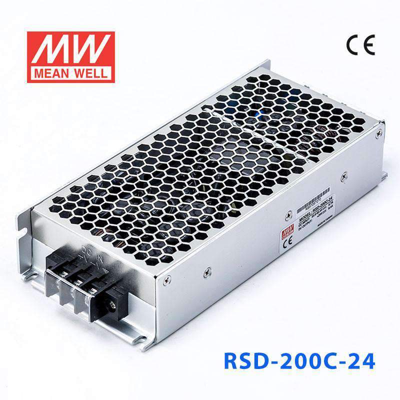 Mean Well RSD-200C-24 DC-DC Converter - 201.6W - 33.6~62.4V in 24V out 8.4A
