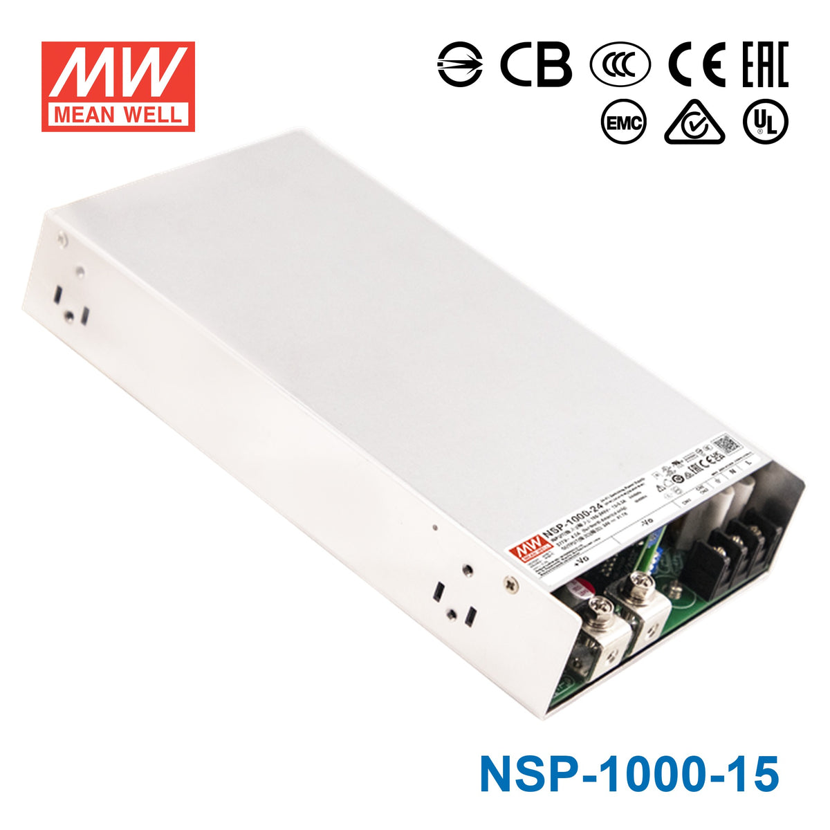 Mean Well NSP-1000-15 1000.5W high reliable multi-industry power supply 15.0V 66.7A