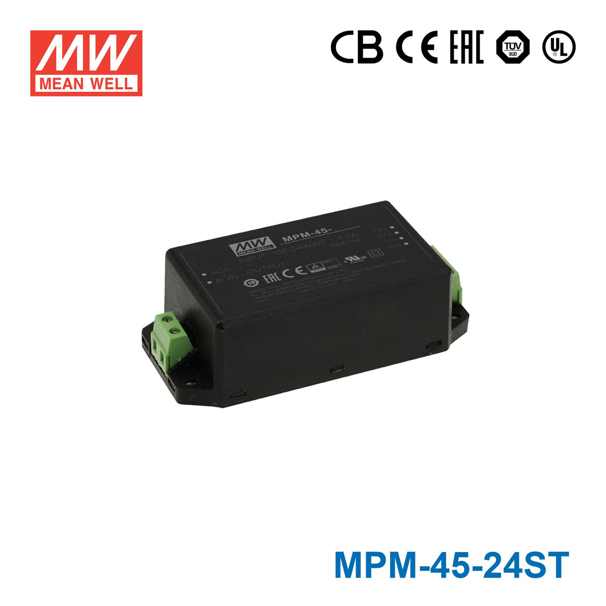 Mean Well MPM-45-24ST Power Supply 45W 24V 1.88A