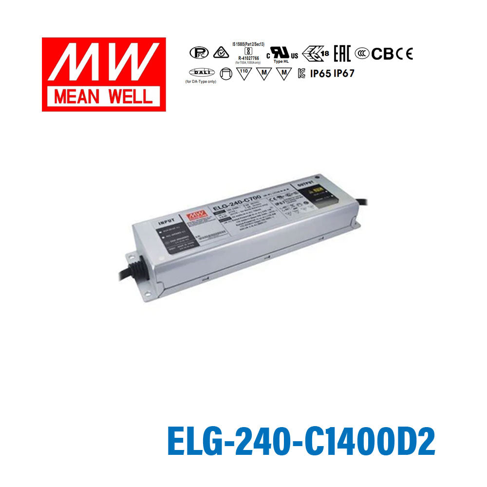 Mean Well ELG-240-C1400D2 AC-DC Single output LED Driver (CC) with PFC