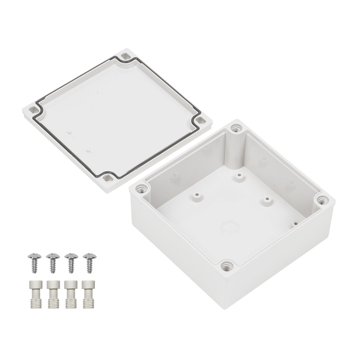 Boxco M-Series 5.12 x 5.12 x 2.36 Inches(130 x 130 x 60mm) Plastic Enclosure, IP67, IK08, ABS, Grey Cover, Screw Type - PHOTO 3