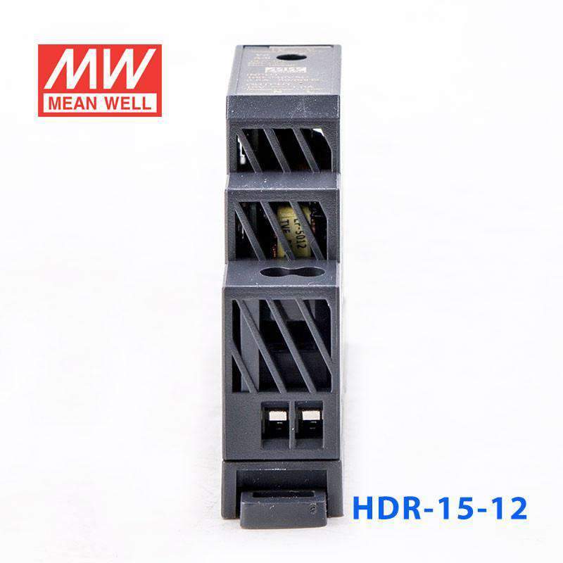 Mean Well HDR-15-12 Ultra Slim Step Shape Power Supply 15W 12V 1.25A - DIN Rail - PHOTO 4
