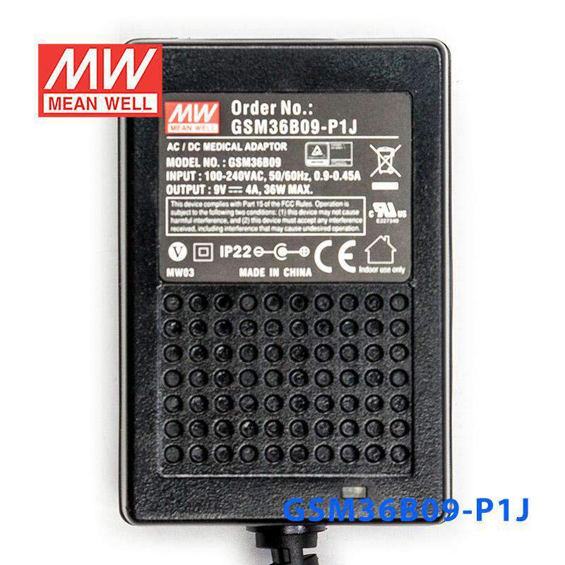 Mean Well GSM36B09-P1J Power Supply 36W 9V 4A - PHOTO 2