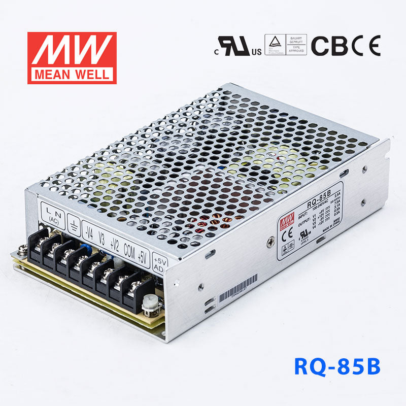 Mean Well RQ-85B Power Supply 85W 5V 12V -5V -12V 7A