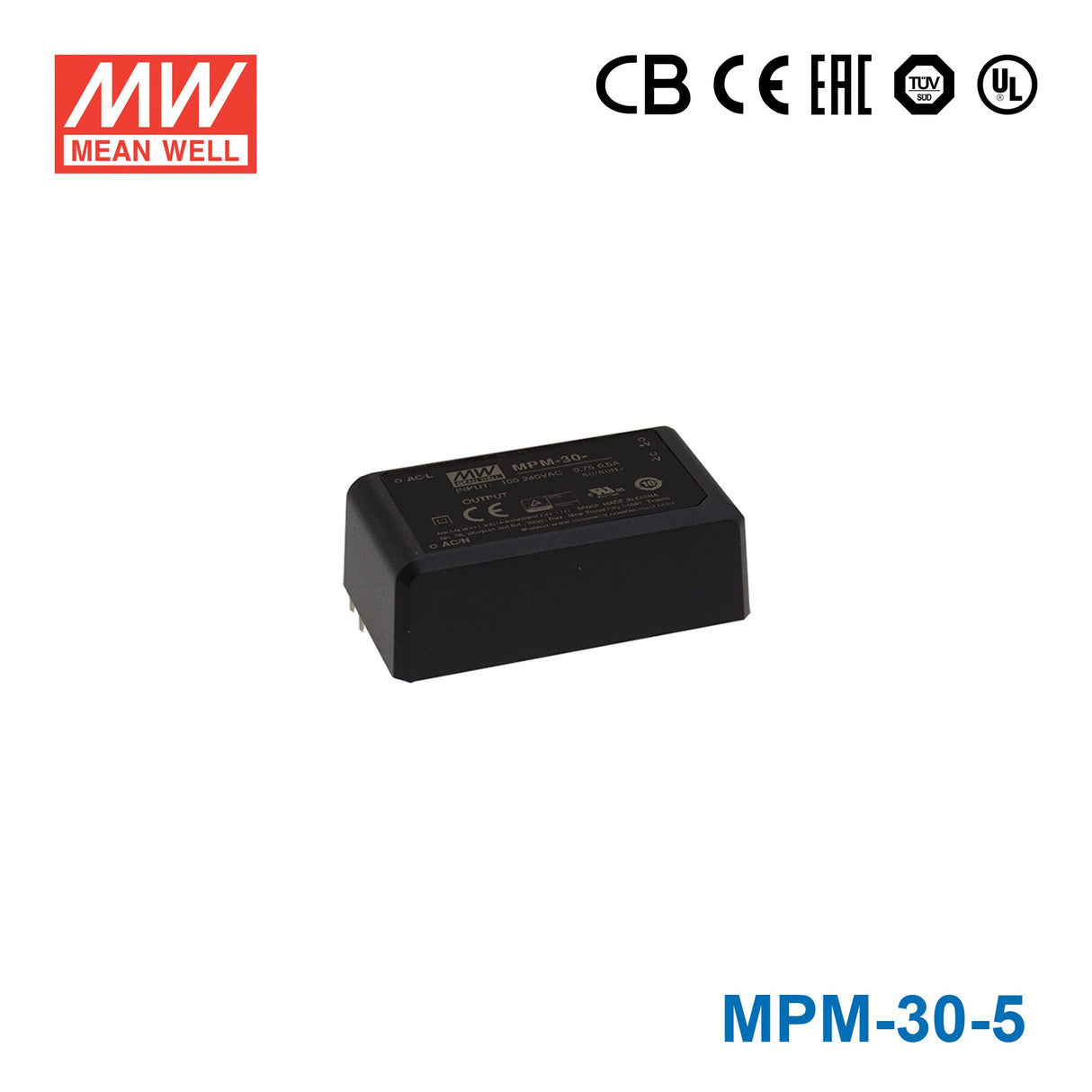 Mean Well MPM-30-5 Power Supply 30W 5V 6A