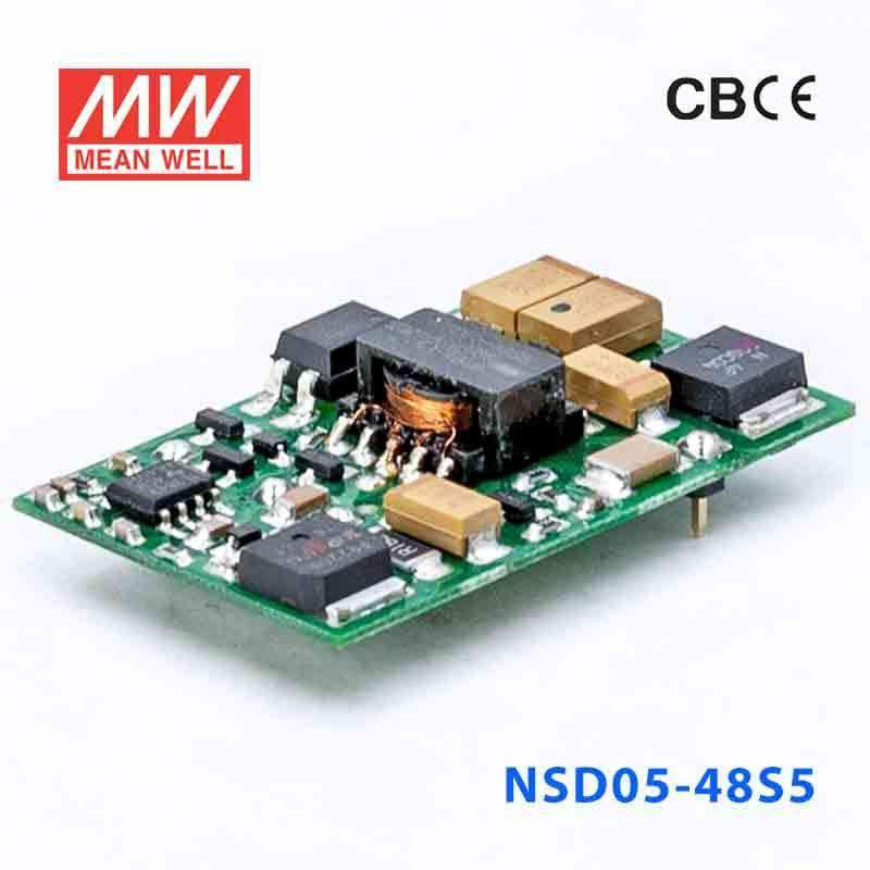 Mean Well NSD05-48S5 DC-DC Converter - 5W - 18~72V in 5V out 1A