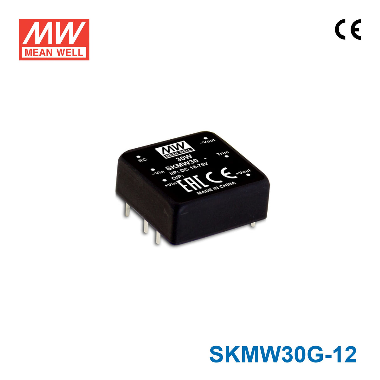Mean Well SKMW30G-12 DC-DC Converter - 30W - 18~75V in 12V out