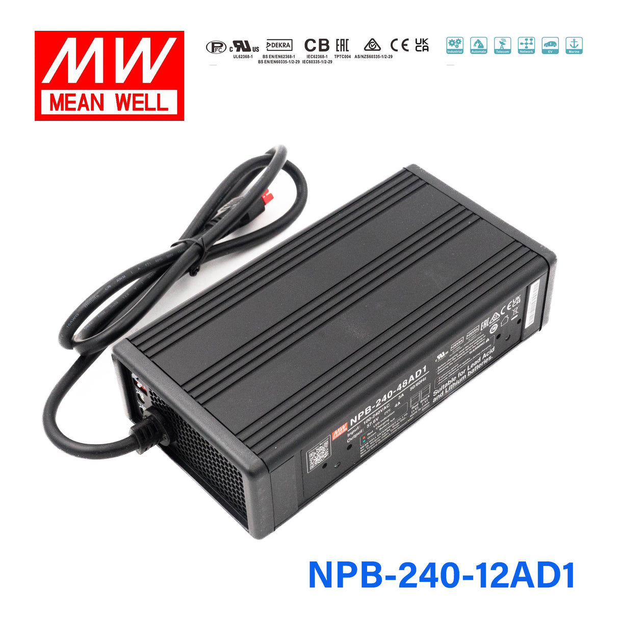 Mean Well NPB-240-12AD1 Battery Charger 240W 12V with Anderson Connector 13.5A