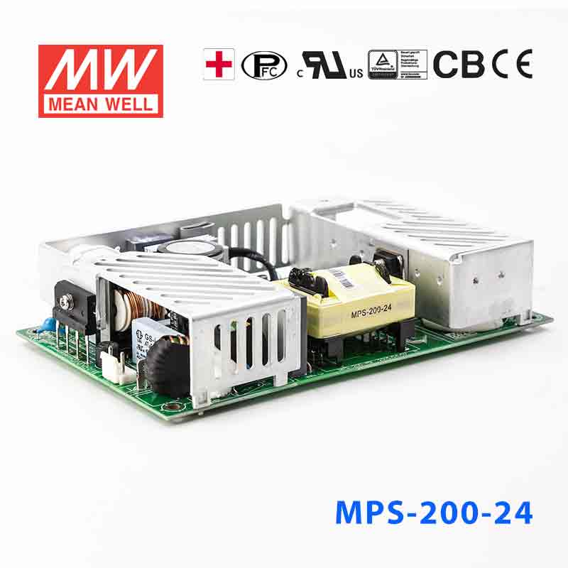 Mean Well MPS-200-24 Power Supply 200W 24V he rated current is based on there being a fan that can provide 25CFM. 8.4A
