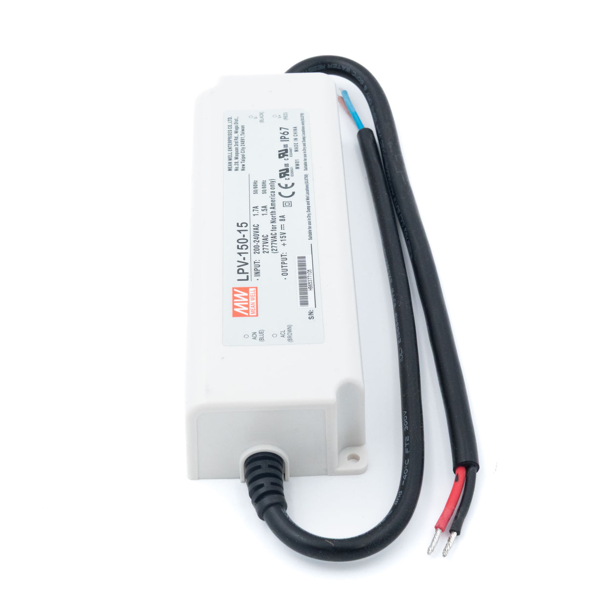 Mean Well LPV-150-15 LED Driver — 120W 15V 8A IP67 Waterproof - PHOTO 2
