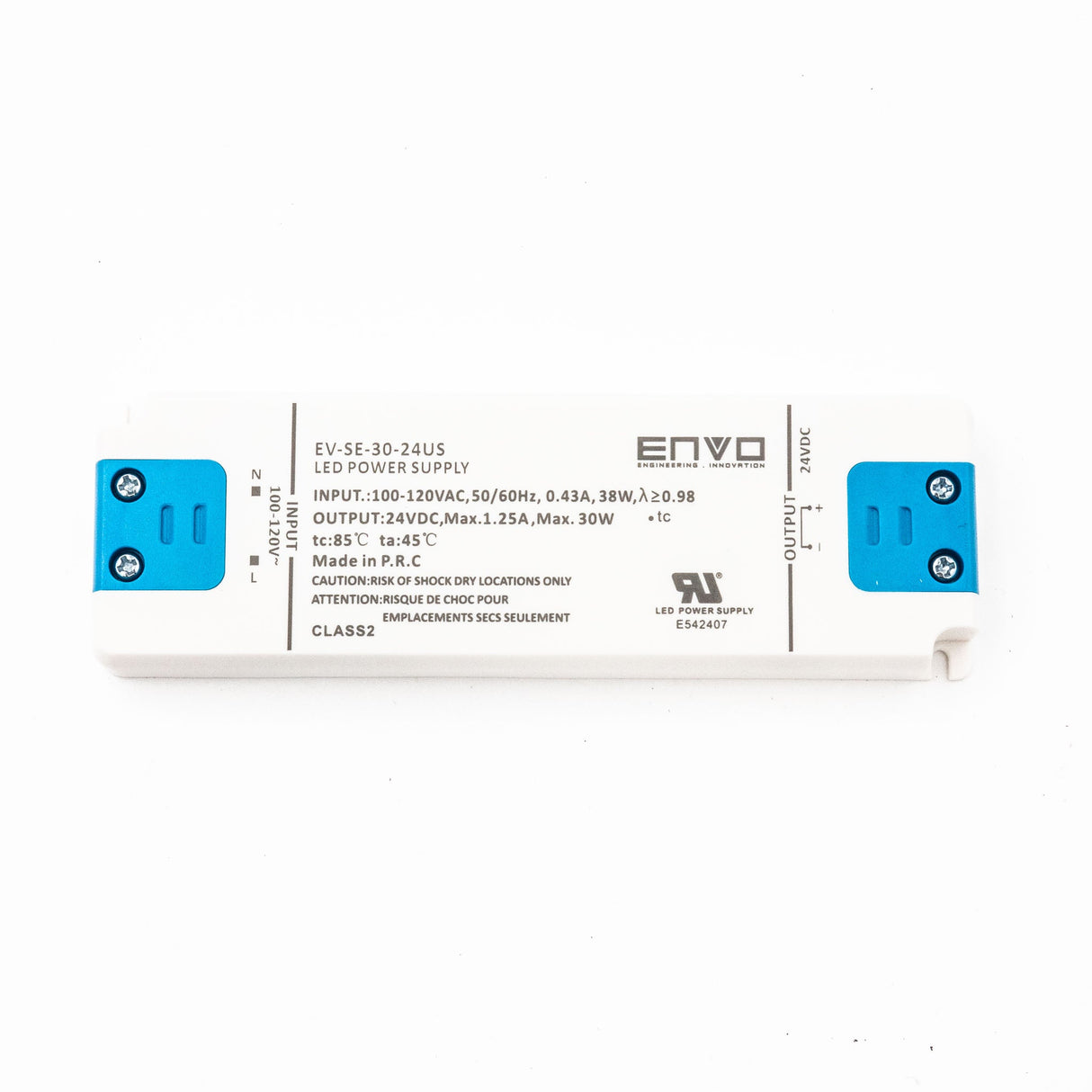 ENVO EV-SE-30-24US LED Driver 30W 24V 1.25A - EV-SE-30-24US - powersupplymall.com