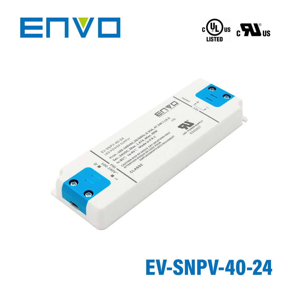 ENVO EV-SNPV-40-24 LED Driver 40W 24V 1.67A - EV-SNPV-40-24 - powersupplymall.com