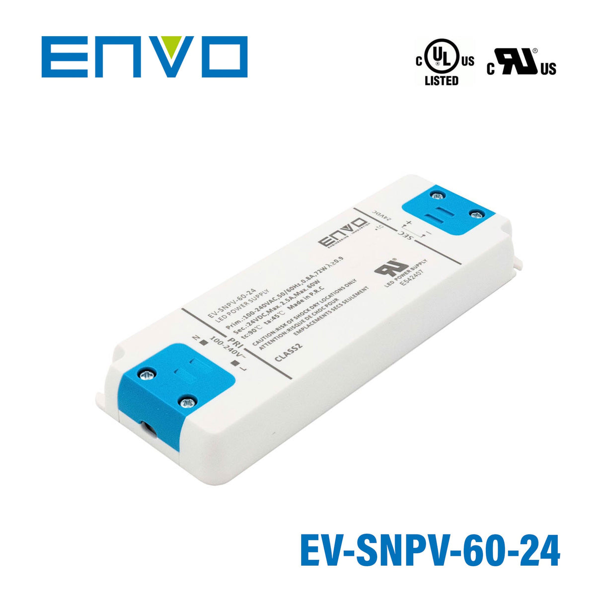 ENVO EV-SNPV-60-24 LED Driver 60W 24V 2.5A - EV-SNPV-60-24 - powersupplymall.com