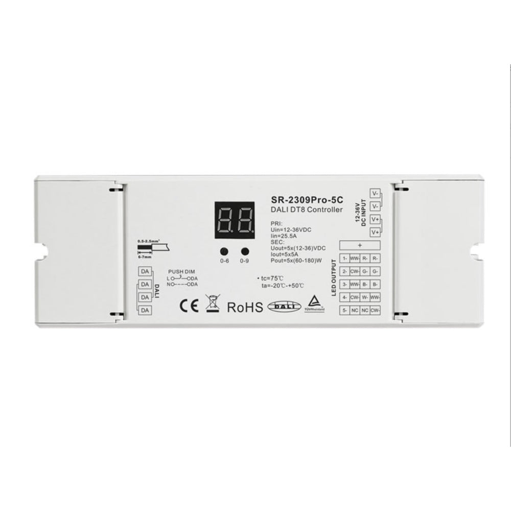 ENVO PRO DALI2 DT8 LED Controller RGBWW 5 CH 12 - 36VDC - SR - 2309PRO - 5C - powersupplymall.com