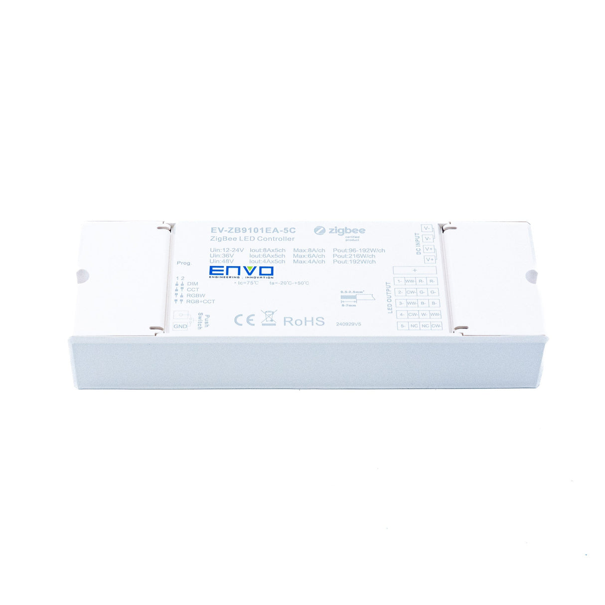 ENVO ZigBee 5 Channel Controller 12-48V 4-8A per Channel - EV-ZB9101EA-5C - powersupplymall.com