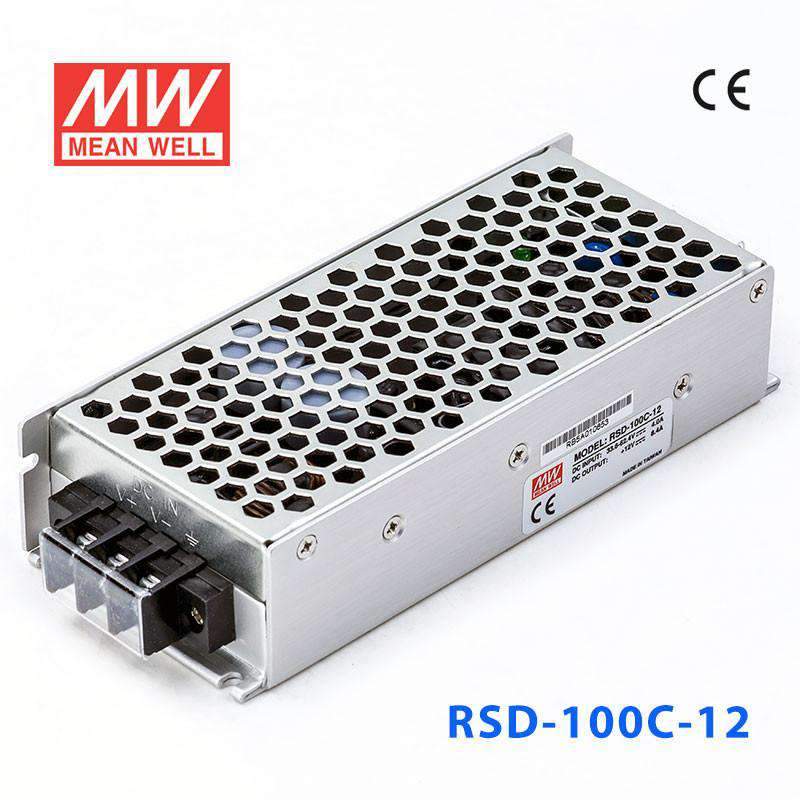 Mean Well RSD-100C-12 DC-DC Converter - 100.8W - 33.6~62.4V in 12V out 8.4A