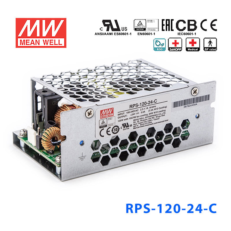 Mean Well RPS-120-24-C Green Power Supply W 24V 5A - Medical Power Supply