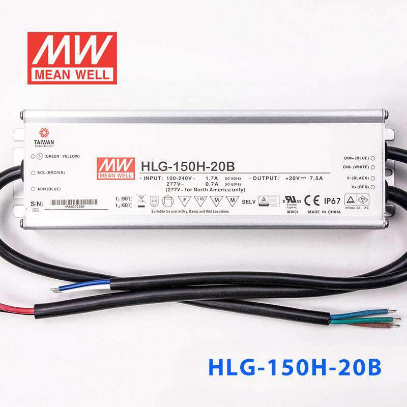 Mean Well HLG-150H-20B Power Supply 150W 20V- Dimmable 7.5A - PHOTO 2