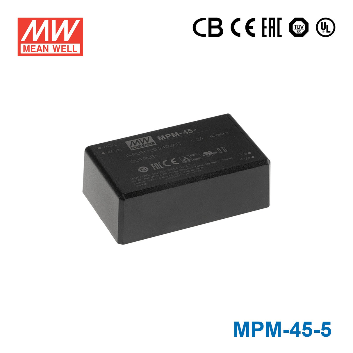 Mean Well MPM-45-5 Power Supply 45W 5V 8A