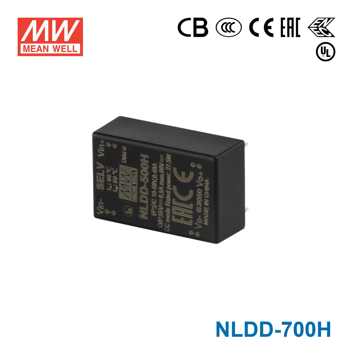 Mean Well NLDD-700H DC/DC LED Driver CC 700mA - Step-down