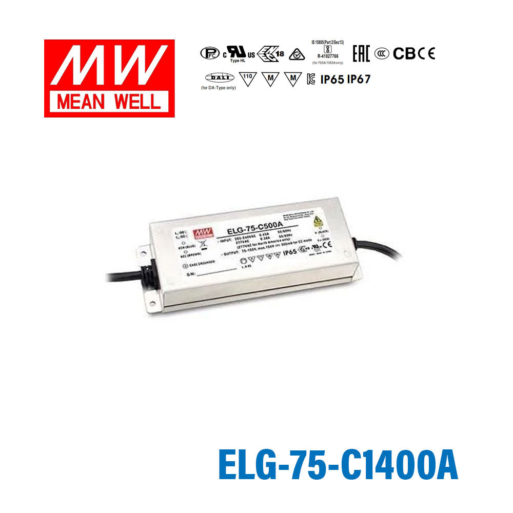 Mean Well ELG-75-C1400A Power Supply 75W 1400mA - Adjustable