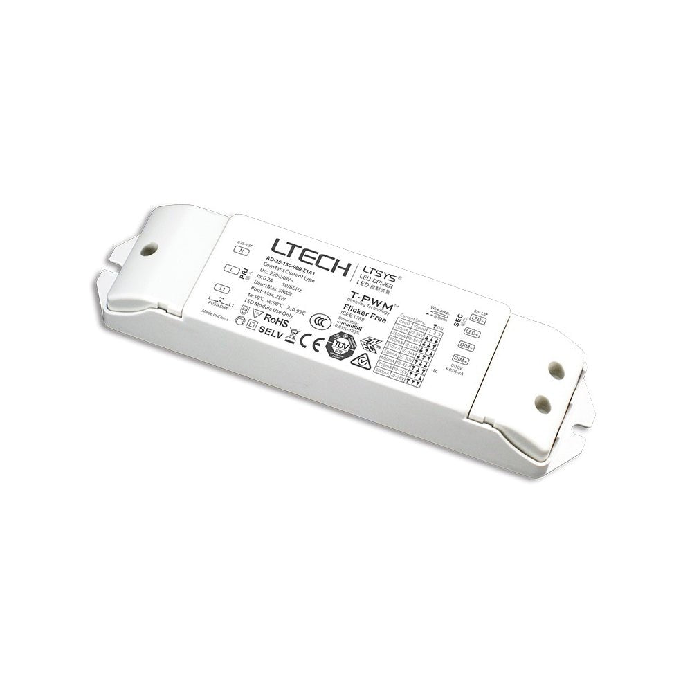 LTECH AD - 25 - 150 - 900 - E1A1 25W 150 ~ 900mA CC 0/1 - 10V LED Driver - Selectable Output - AD - 25 - 150 - 900 - E1A1 - powersupplymall.com