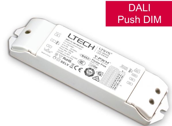 LTECH DALI - 10 - 350 - 700 - F1P1 10W 350mA ~ 700mA CC Dali LED Driver - Selectable Output - DALI - 10 - 350 - 700 - F1P1 - powersupplymall.com