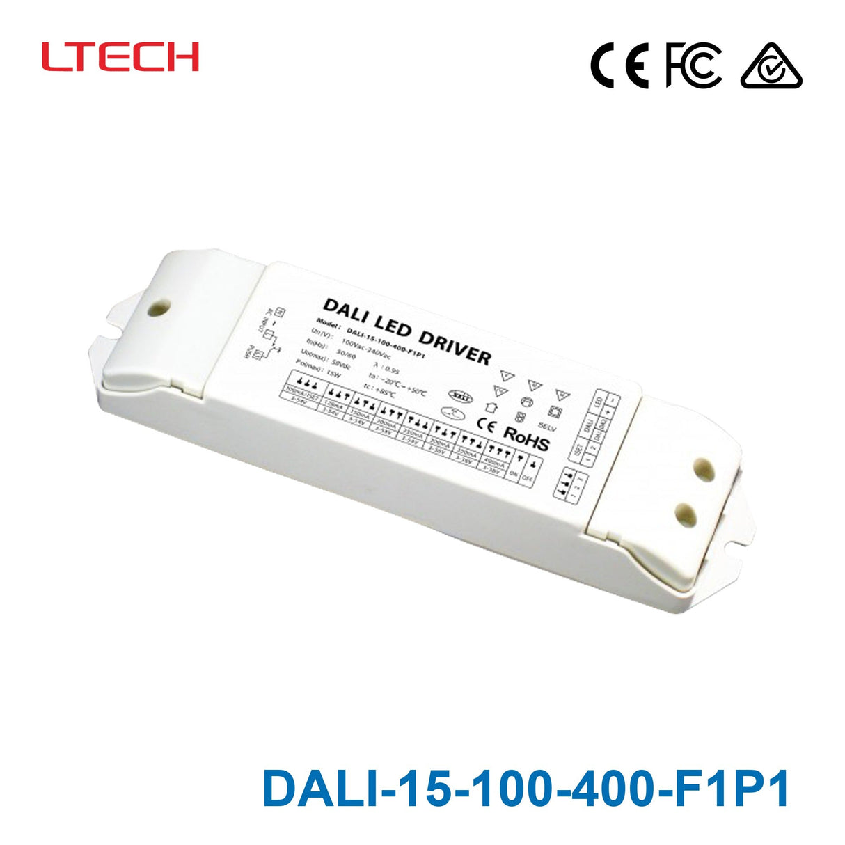 Ltech DALI - 15 - 100 - 400 - F1P1 LED Driver DALI 100 - 400mA - DALI-15-100-400-F1P1 - powersupplymall.com