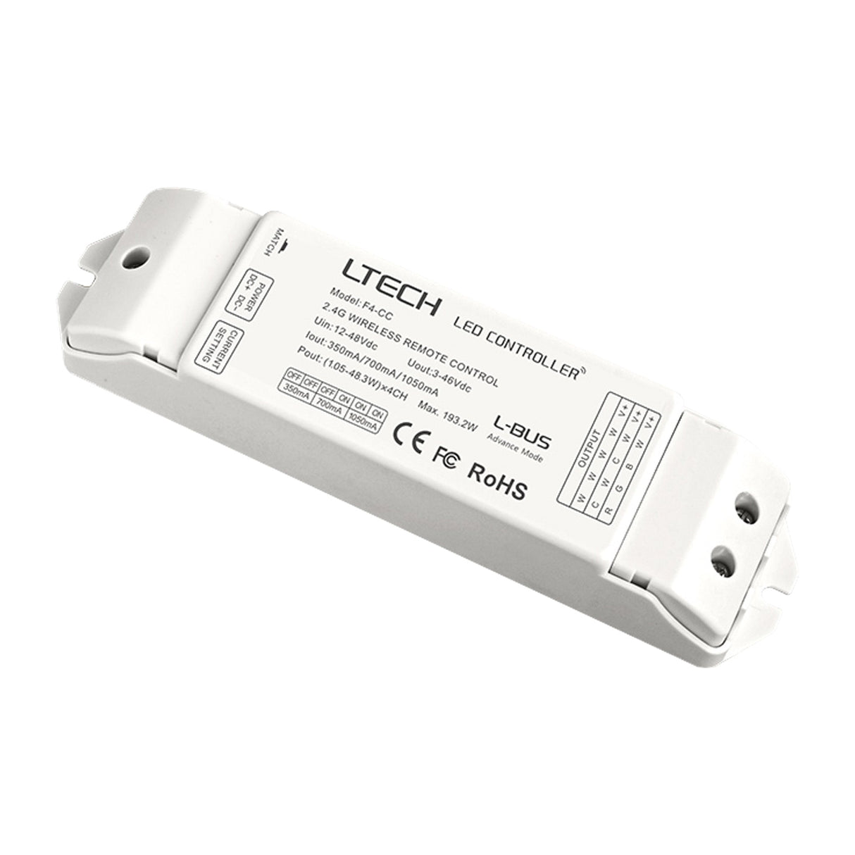 Ltech F4 - CC Wireless RF Constant Current Controller - 4 Channel - F4 - CC - powersupplymall.com
