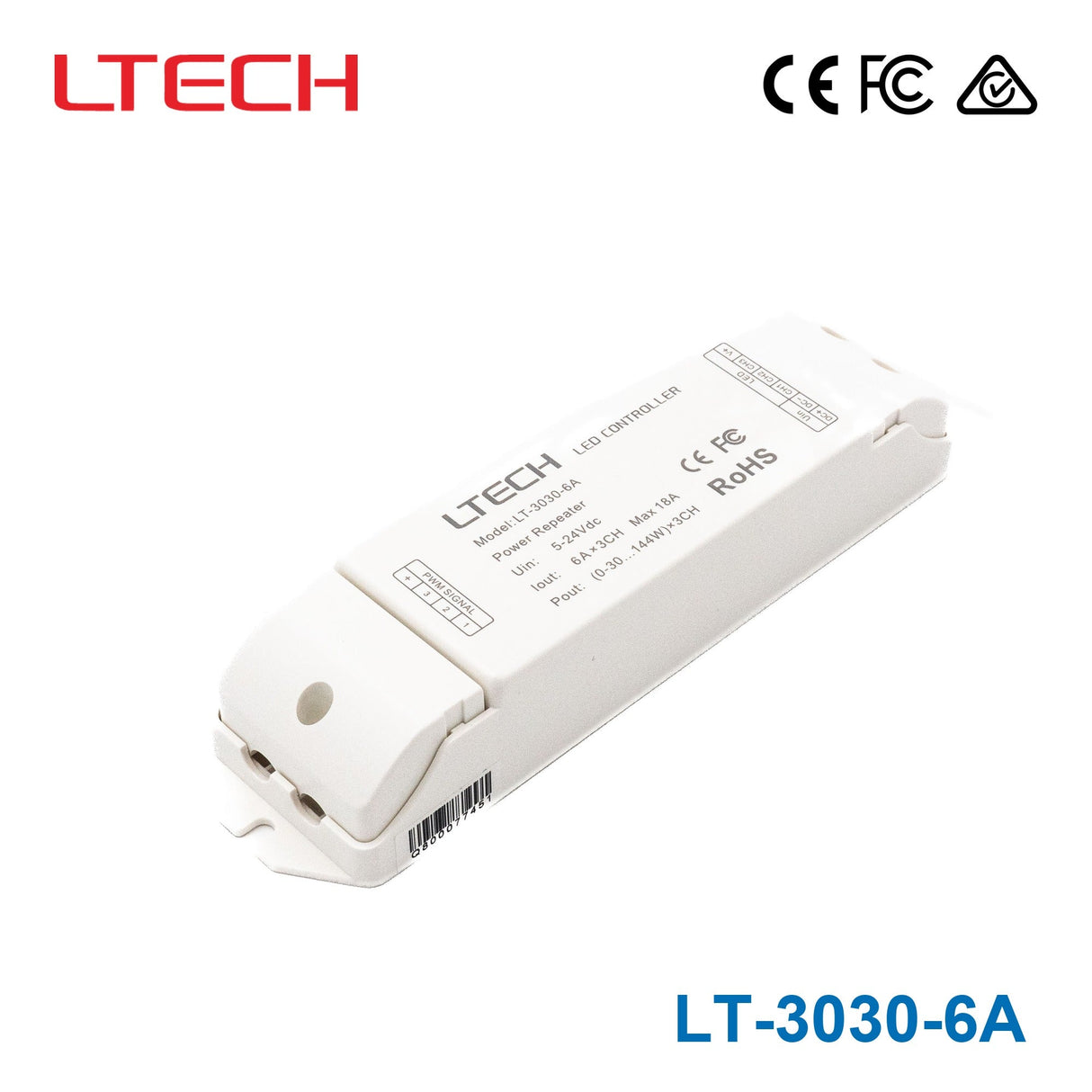 Ltech LT-3030-6A PWM Constant Voltage Repeater - RGB - LT-3030-6A - powersupplymall.com