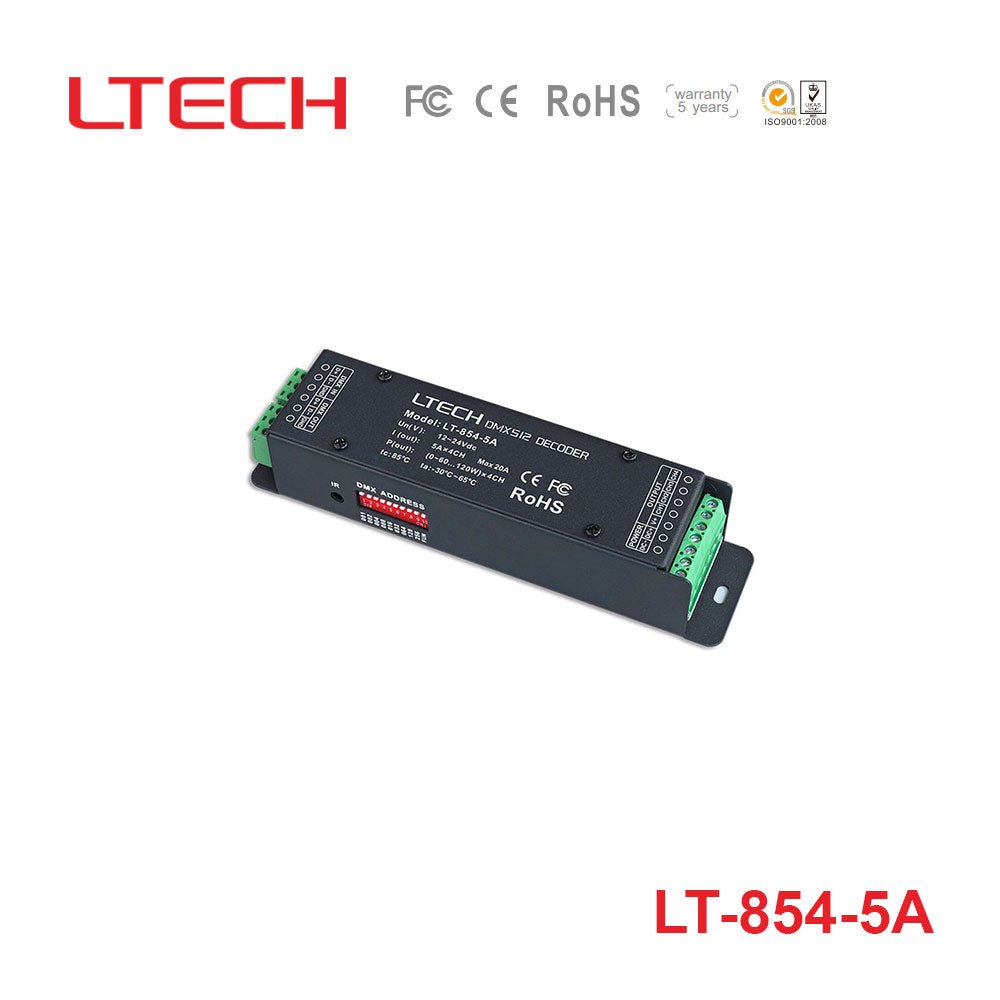 Ltech LT - 854 - 5A Constant Voltage Decoder - DMX/RDM - LT-854-5A - powersupplymall.com