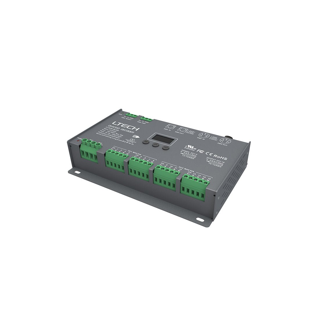 Ltech LT - 916 - OLED Constant Voltage Decoder - DMX/RDM - LT - 916 - OLED - powersupplymall.com