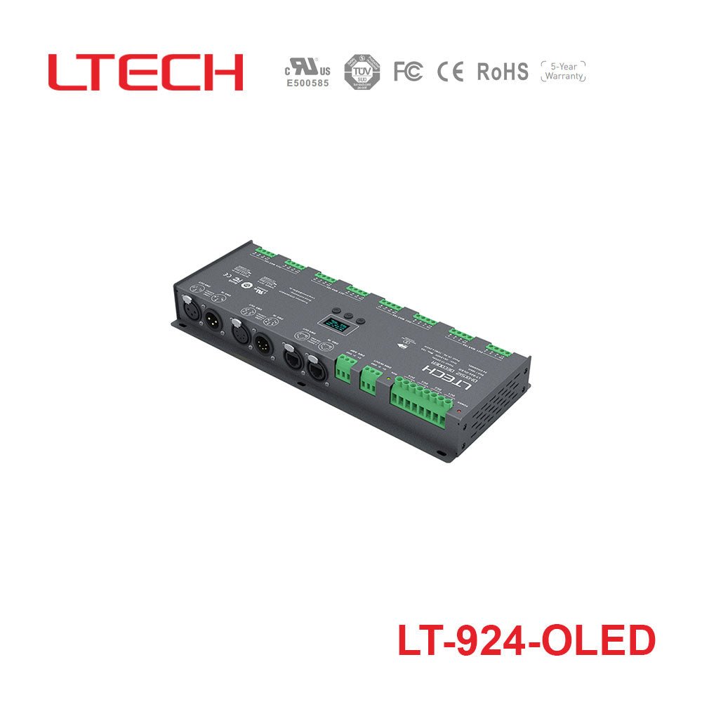 Ltech LT - 924 - OLED Constant Voltage Decoder - DMX/RDM - LT-924-OLED - powersupplymall.com
